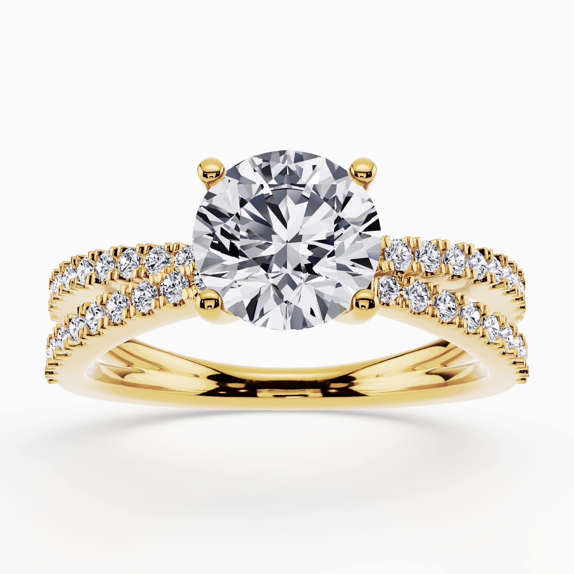 Image 44: Dual pavé engagement ring with two rows of micro-diamonds