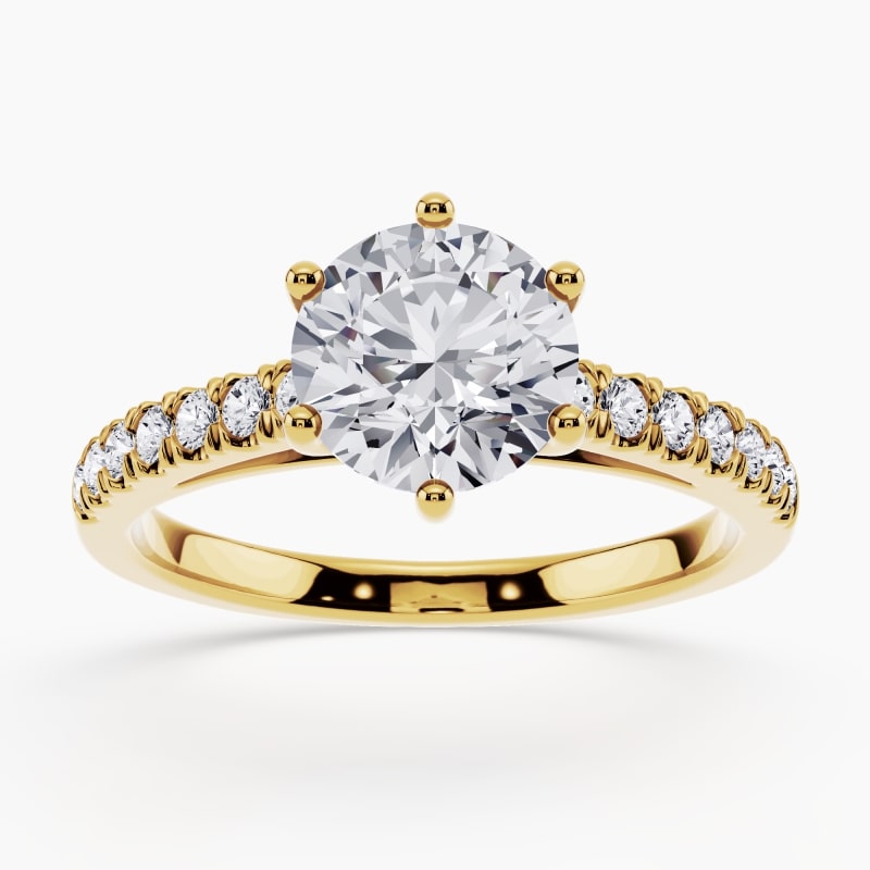 Image 38: Pavé-set diamond ring with tiny stones along the band